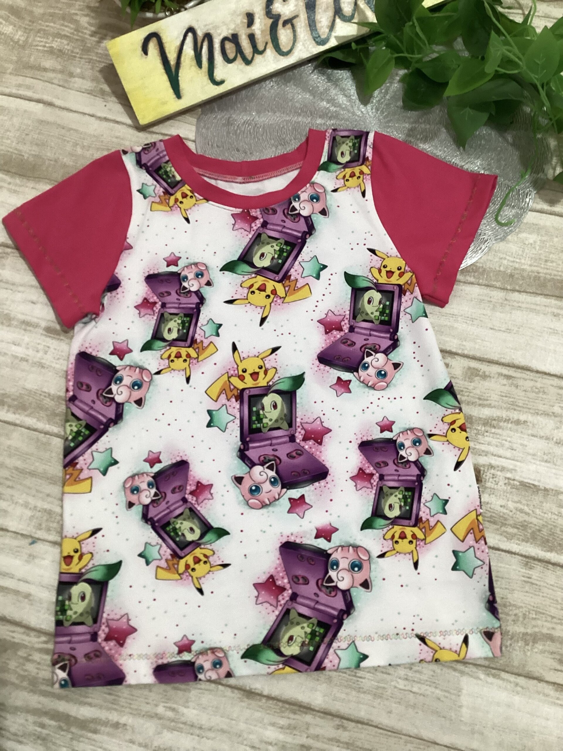Camiseta manga corta 9/12 años. Game boy. Pikachu. Rosa - 2