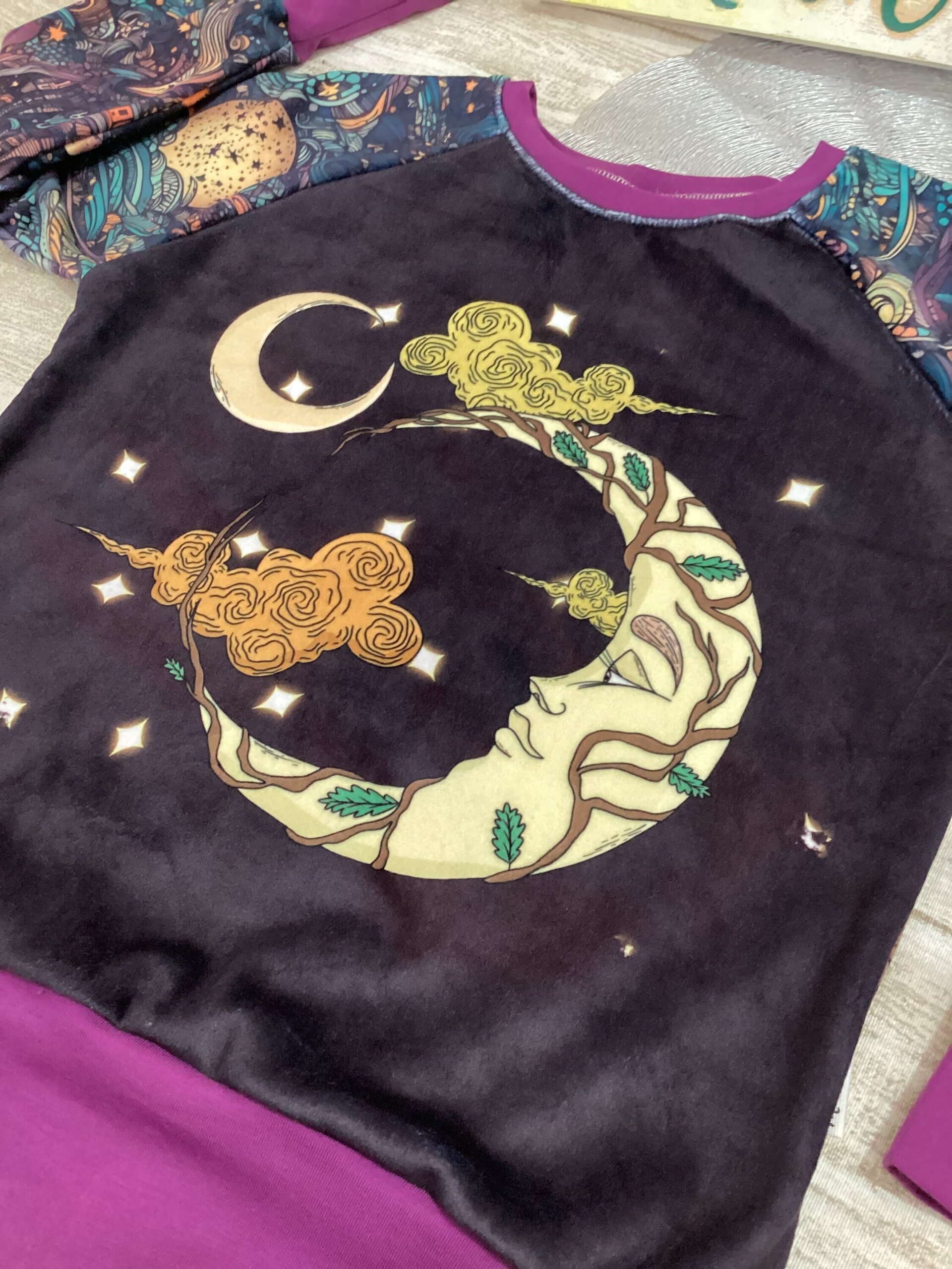 Sudadera 6/9 años. Fluffiest Panel luna. Paisaje abstracto. - 2