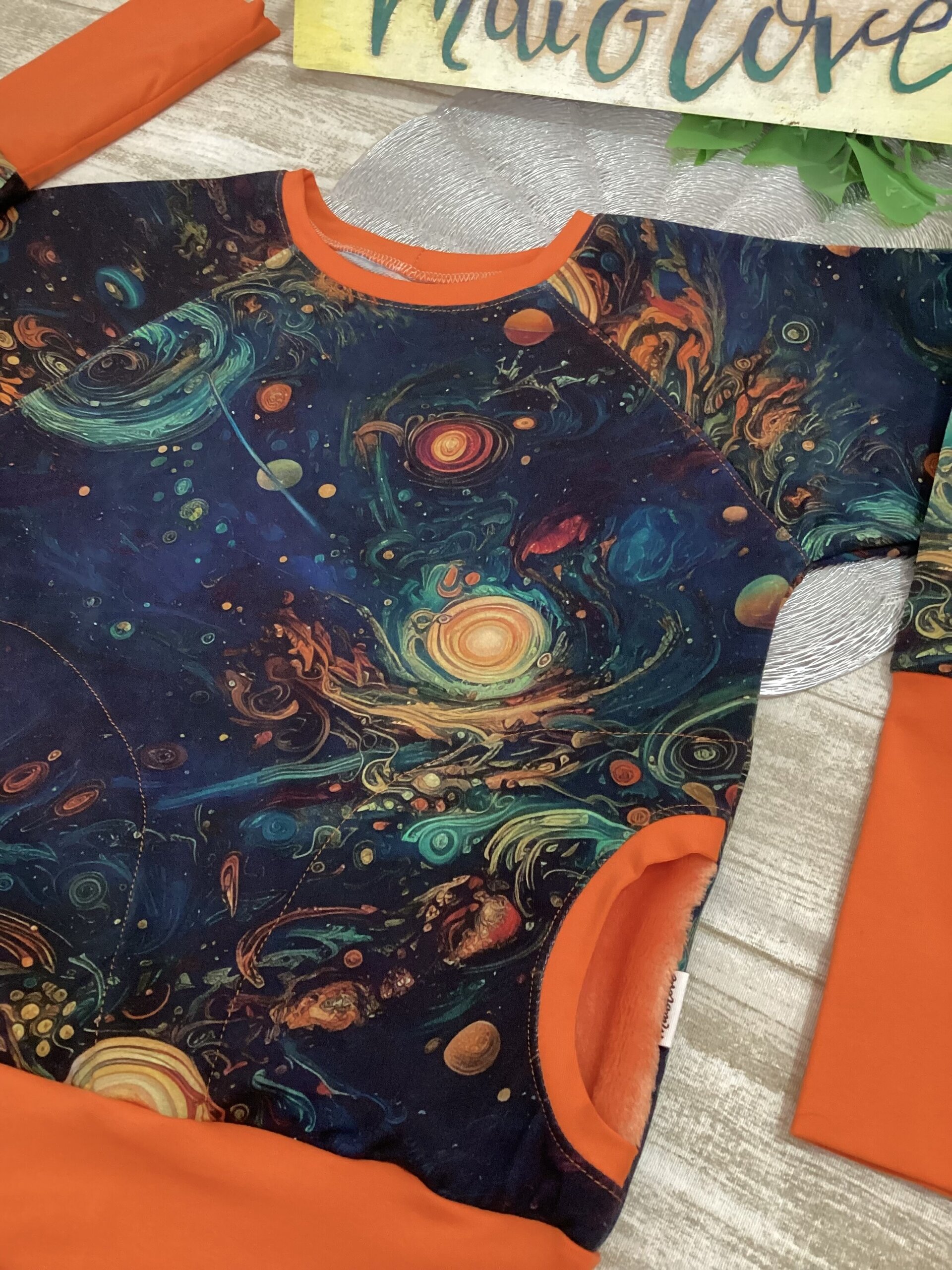 Sudadera 6/9 años. French terry. Universo. Estrellas. Nebulosa - 4