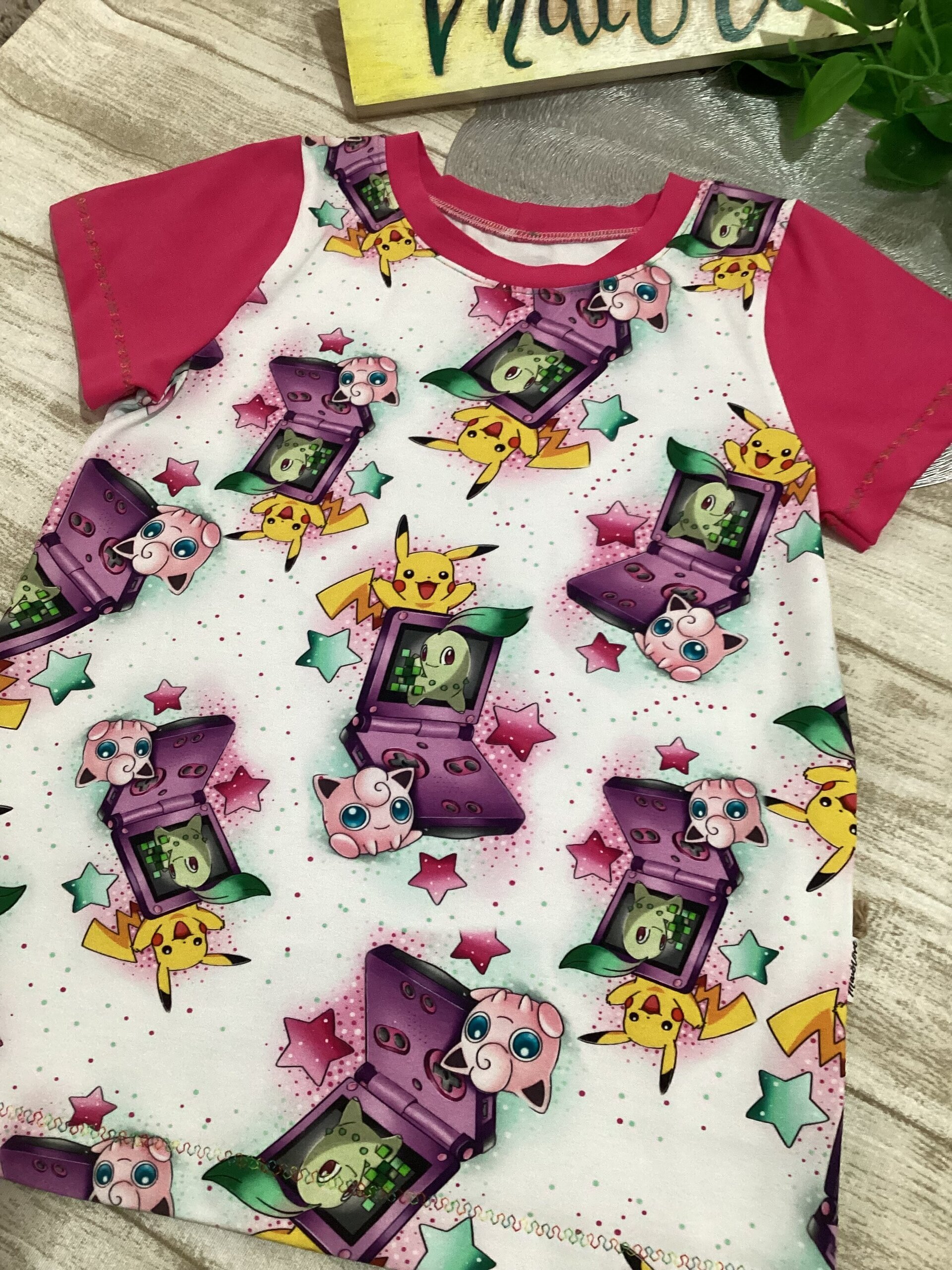 Camiseta manga corta 9/12 años. Game boy. Pikachu. Rosa - 3