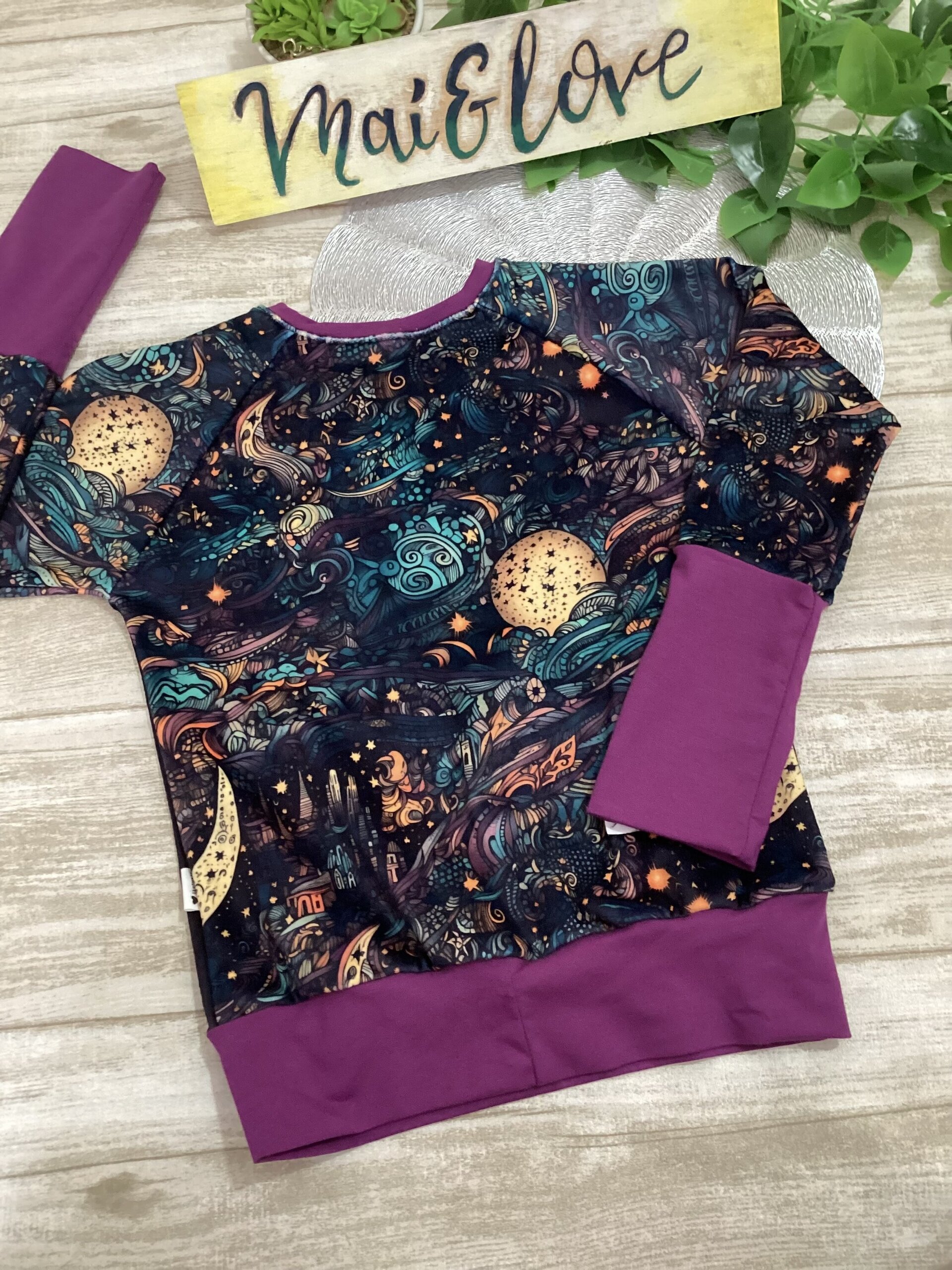 Sudadera 6/9 años. Fluffiest Panel luna. Paisaje abstracto. - 4