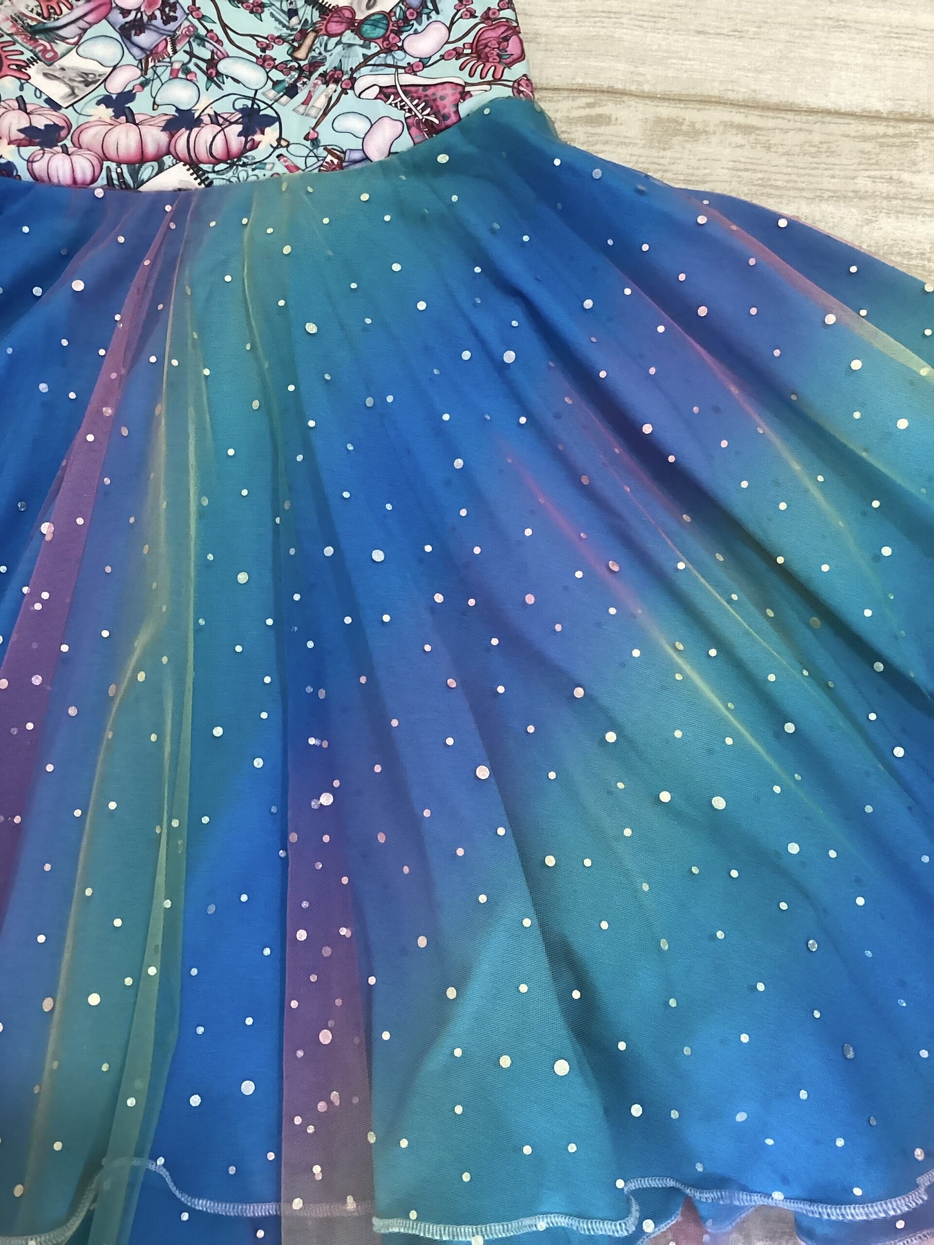 Vestido evolutivo con lazo. 6/9 años. Luna lovegood. Harry potter. Tul multicolo - 3