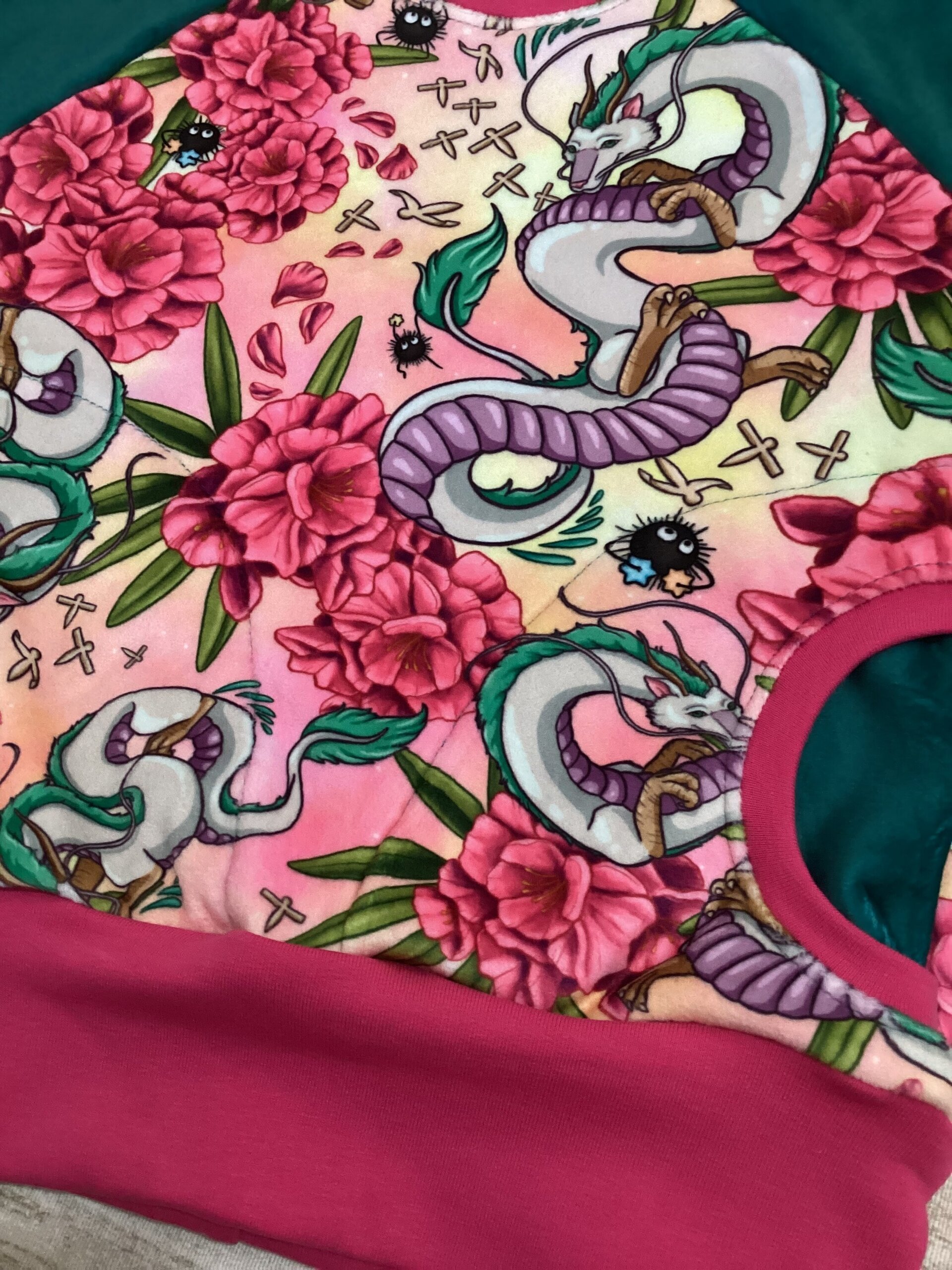 Sudadera 1/3 años. Fluffiest. Haku con flores. Totoro. Ghibli. - 3