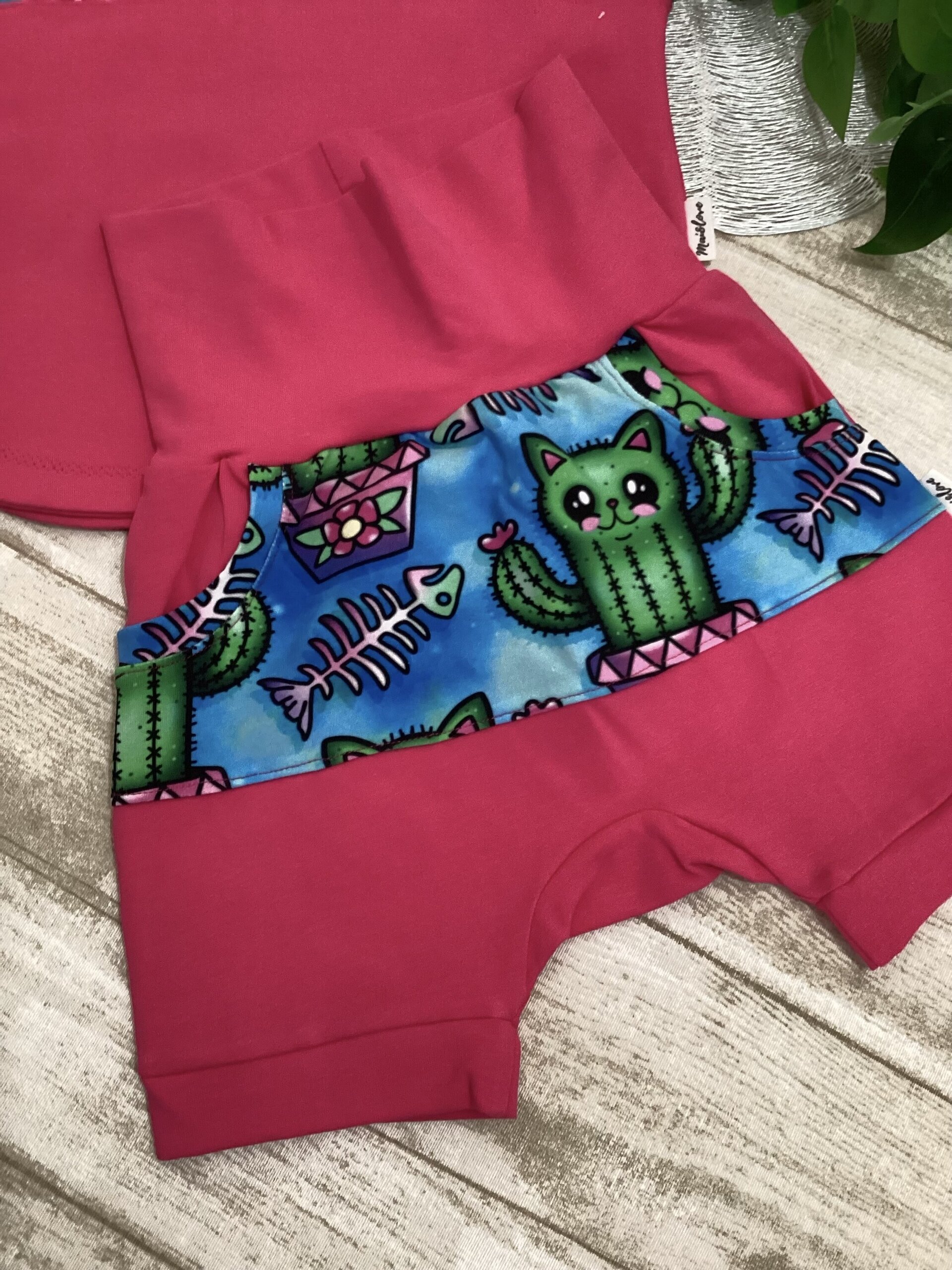 Conjunto evolutivo 1/3 años. Gato cactus. Macetas. Catcus. Punto rosa. - 3