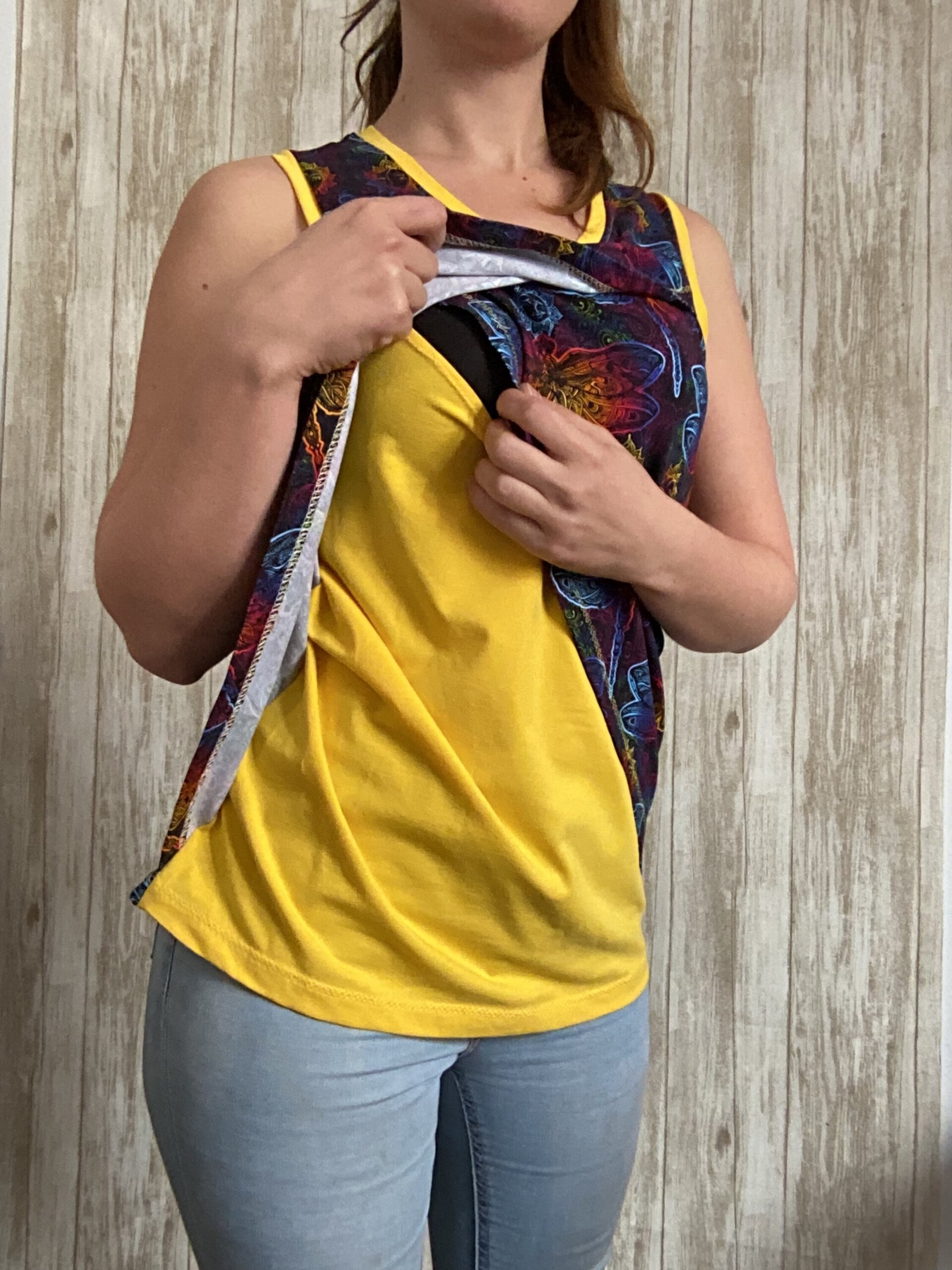 Camiseta lactancia cruzada. Talla M Libélulas de colores. Mandala - 2